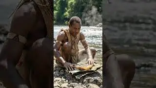 Wow! River-Side Leaf Cooking Mystery Revealed! #shorts #triballife #tribalfood