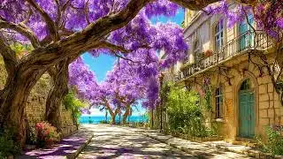 💜 Wisteria Street Spring Ambience 🌤️ Spring Breeze + Birdsong for Calm Mornings & Deep Focus 🕊️