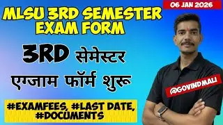 Mlsu 3rd Semester Exam Form Open #Mlsu3rdsemester #Mlsuexamform #MlsuthirdsemesterexamForm #ExamForm