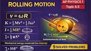 Rolling Motion Explained (AP Physics 1: Topic 6.5) | Rolling Without Slipping & Hard Problems