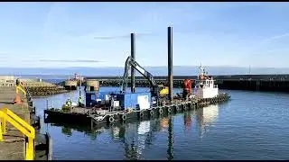Barge Cliodna getting under way for first deployment