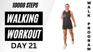 10000 Steps Indoor Walking Workout | Energy Boost Exercise | 60-Min | Beginner | Walk Program Day 21