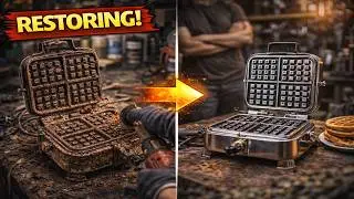 70年古いワッフルメーカー復活🧇🔧 | Restauración waflera antigua oxidada ✨ | 70년 된 와플 기계 복원🧇