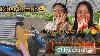 Shrawan Sankranti special🌼// Mero mehendi art//Chiya chuski ko coconut chiya☕ // vlog 09