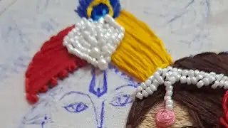 Radha Krishna Embroidery Part | Krishna Ji Face Embroidery Live | Handmade Thread Art Live #shorts