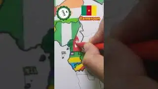 Cameroon flag map drawing | Dessin de la carte du drapeau du Cameroun