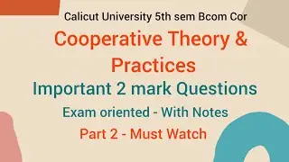 Calicut University 5th sem Bcom Cor | Corporative Theory & practices | 2 mark Questions part 2