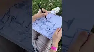 Outdoor Sketching!! #art #watercolor #sketch #sketching #ink #painting
