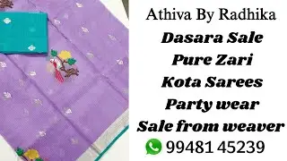 Budget Range Pure Zari Kota Sarees Dasara Sale #viral #trending #purezarikota #zarikotaradhika 