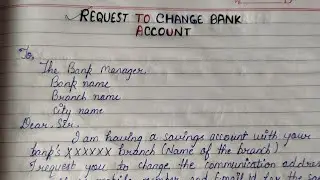 Write an application for change of address to the Bank Manager