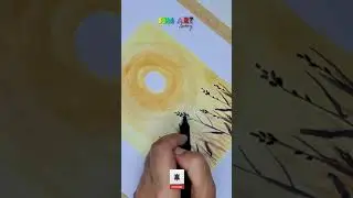 Golden Sun Watercolor &mdash; Easy Wheat Field Mini Painting | SSM Art #shorts