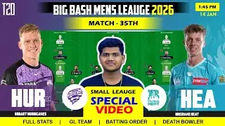 HUR vs HEA , HUR vs HEA Prediction, Hobart vs Brisbane Heat 35TH BBL T20 