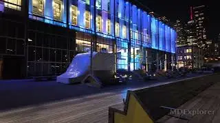 Night Walk in the South Street Seaport in Lower Manhattan NYC