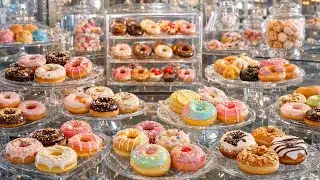【大量】ガラスの世界のドーナツ作り🍩｜キラキラスイーツASMR🥯Making Glass Donuts from Scratch | Transparent ASMR
