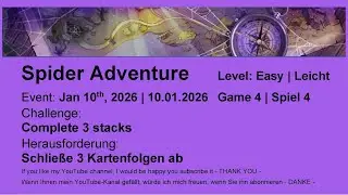 Spider Adventure - Easy #4 | Jan 10th, 2020