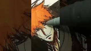 Drawing Ichigo by $10 markers only #ichigo #bleach