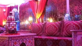 Tent transformation into a Beautiful pink ish Moroccan theme Party by Alibaba Events