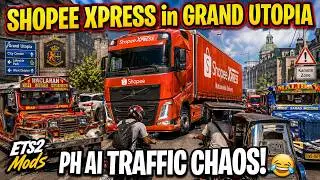 Driving a Shopee Xpress Truck in Grand Utopia, PH AI Traffic + Snowymoon + Reshade