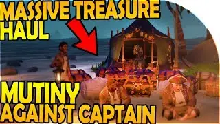 MASSIVE TREASURE HAUL, TONS OF CHESTS - MUTINY Against CAPTAIN - Sea of Thieves Multiplayer Gameplay