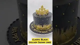 Classic Black Golden Crown Cake