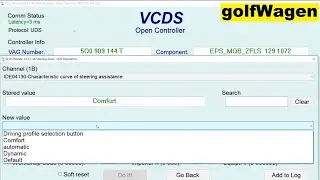 VCDS steering assistance COMFORT DYNAMIC coding