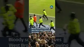 Bloody scenes at Wolves West Brom match following fan trouble #westbrom #Wolves #itvnews #news
