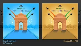Republic Day Social Media Post In Photoshop | Social Media Post | 26 January 2024 #26january2024