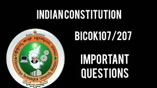 Indian constitution vtu important questions|BICOK107/207|#study #engineering #edu_updates