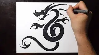 How to Draw a Tribal Dragon Tattoo Design