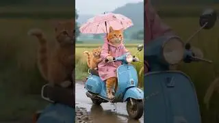 Muddy Kitten Rescued by Mom in the Rain 🐾💛