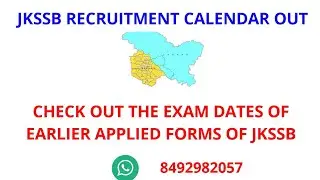 JKSSB Recruitment Calendar 2020 || Check your exam date || Watch the video...
