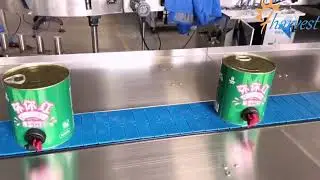 #Customized 12 meter #conveyor belt, #automatic servo juice #beverage tin #can seaming #machine