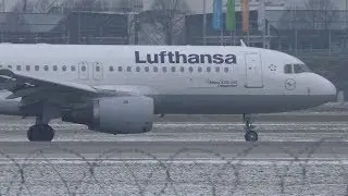 Lufthansa Airbus A320 landing at Munich Airport | D-AIPF