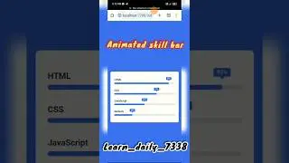 Animated skills Bar Using HTML CSS | #html #css #shorts #coding