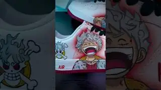 🔥Luffy custom sneakers 🎨#sneakers #luffy #shoes #youtubeshorts