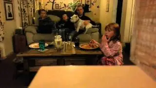 The Hares watching home alone.