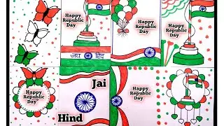 Beautiful Republic Day Greeting Card|how to make republic day card|Republic day card making