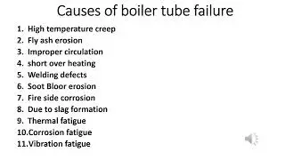 Causes of boiler tube failure IN ENGLISH