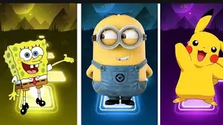 Spongebob 🆚️ Minion🆚️ Pikachu😍| Tiles Hop EDM Rush