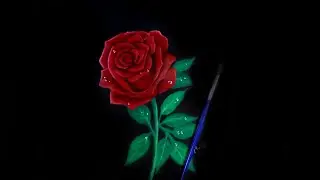 Red Rose Flower🌹 Painting | Acrylic colours | Simple painting |