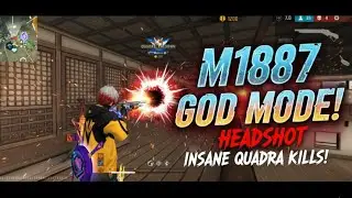 UNSTOPPABLE! Solo mode Quadra Kill with M1887 God Mode 👑#freefire #mp40
