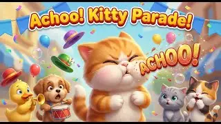 Sneezing Kitty Parade 😺🤧 | Funny Cartoon Song for Kids | Cute Animal Dance