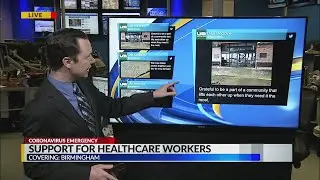 People showing support for healthcare workers