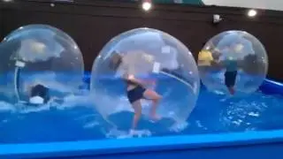 Two Girls and 1 Boy Enjoying Water Walking Ball | RectaTech.com