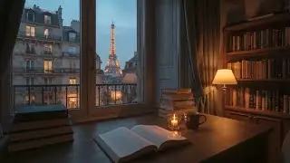 A Quiet Study Desk While Paris Drifts Through the Rain 🌧️✨