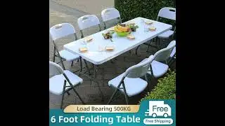 Check out AIODIY Folding Table Foldable Chair 6 FT/4FT For   