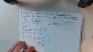 De todos los triángulos isósceles de perímetro 12 | Área Máxima | OPTIMIZACION