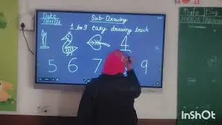 अध्यापिका ने बच्चों को बड़े आसान तरीके से 1 to 9 counting  से ड्राइंग बनाना सिखाएं