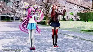 【MMD x Gravity Falls x Doki Doki Literature Club】Candle Queen - Giffany & Monika