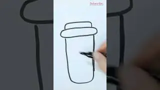 How to drawing easy Paper coffee cup | Subscribe